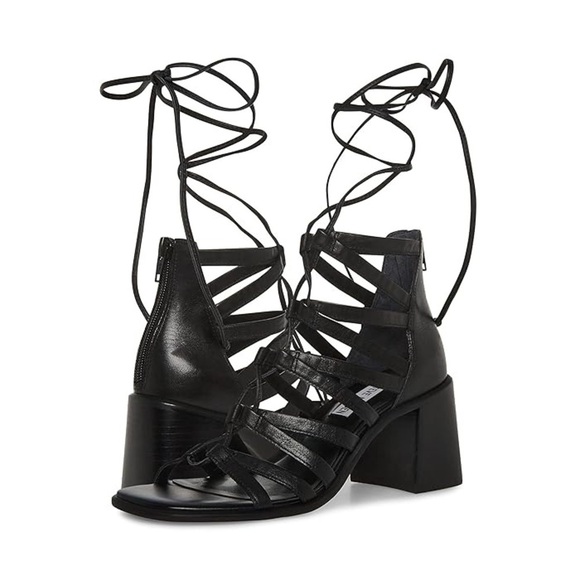 Steve Madden | Cherri30 Sandal Black Leather Size 8M - Picture 10 of 10